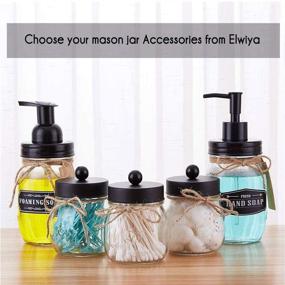 img 1 attached to 🧼 Elwiya Mason Jar Hand and Dish Soap Dispenser Set - Rustic Bathroom and Kitchen Accessories - 16 Ounce Glass Jar, Plastic Pump, and Lid - 2 Pack