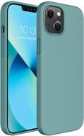 miracase iphone 13 case 6.1 inch(2021), soft liquid silicone gel rubber full body protection shockproof cover case - midnight green logo