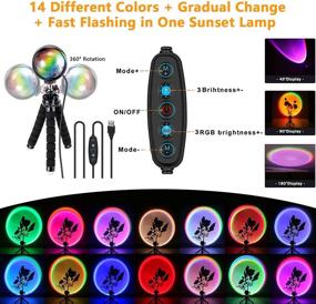 img 1 attached to 🌈 X-Kim 16 Colors Sunset Lamp Projector - 360° Rotation, Color Changing Rainbow Projection Light, Visual LED Light with Tripod - Ideal for Photography, Home Party, Bedroom Ambiance