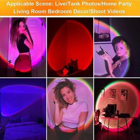 img 2 attached to 🌈 X-Kim 16 Colors Sunset Lamp Projector - 360° Rotation, Color Changing Rainbow Projection Light, Visual LED Light with Tripod - Ideal for Photography, Home Party, Bedroom Ambiance