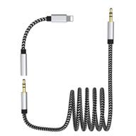 🔌 premium 3.5mm aux cord for phone 12/12pro/11/x/xs/8/7 - car/stereo/speaker/headphone compatible - supports newest system 11.4/12/13.1/14.1 logo