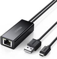 🔌 ugreen адаптер ethernet для fire tv stick 4k и других потоковых устройств - кабель micro usb на rj45 с usb блоком питания - 3,3 фута. логотип