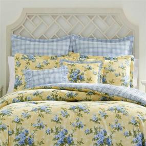 img 3 attached to 🌼 Laura Ashley Home Cassidy Collection 7pc Luxury Ultra Comforter Set: All-Season Premium Bedding, Stylish Delicate Design for Queen Bed, Soft Yellow Home Décor