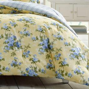 img 2 attached to 🌼 Laura Ashley Home Cassidy Collection 7pc Luxury Ultra Comforter Set: All-Season Premium Bedding, Stylish Delicate Design for Queen Bed, Soft Yellow Home Décor