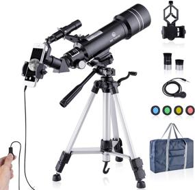 img 4 attached to 🔭 HD 400/70mm Upgraded Telescope: Perfect for Kids and Adults - Astronomy, Moon Watching, Bird and Animal Viewing, Scenic and City Scenery