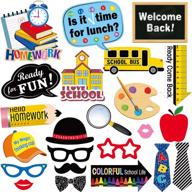 🎒 back to school photo booth props kit - first day of school props for kids and adults - 24 sets logo