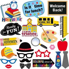 img 4 attached to 🎒 Back to School Photo Booth Props Kit - First Day of School Props for Kids and Adults - 24 Sets