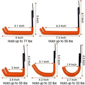 img 3 attached to Versatile and Heavy-Duty: 10 Pack Steel Garage Storage Utility Double Hooks for Organizing Tools, Ladders, Bikes, and More in 5 Different Sizes