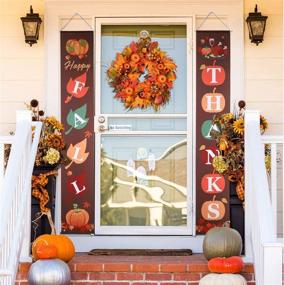 img 3 attached to 🍂 Autumn Harvest Thanksgiving Door Wreath with Pumpkins, Pinecone, Maple Leaf and Berry - 18 Inch Fall Decor for Front Door