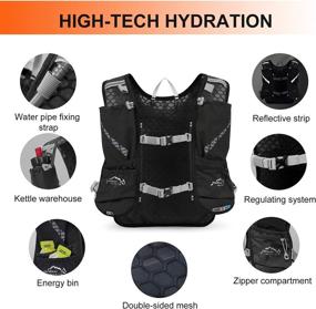 img 2 attached to Inoxto Hydration Vest Backpack: Lightweight Water Running Pack with 1.5L Bladder - Ideal for Hiking, Trail Running, Cycling, Marathon, Men, Women & Kids