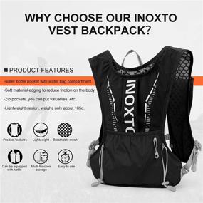 img 1 attached to Inoxto Hydration Vest Backpack: Lightweight Water Running Pack with 1.5L Bladder - Ideal for Hiking, Trail Running, Cycling, Marathon, Men, Women & Kids