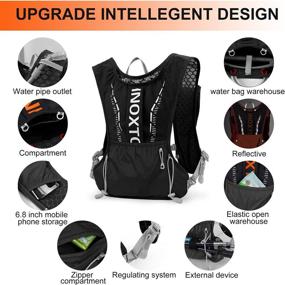 img 3 attached to Inoxto Hydration Vest Backpack: Lightweight Water Running Pack with 1.5L Bladder - Ideal for Hiking, Trail Running, Cycling, Marathon, Men, Women & Kids