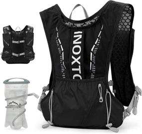 img 4 attached to Inoxto Hydration Vest Backpack: Lightweight Water Running Pack with 1.5L Bladder - Ideal for Hiking, Trail Running, Cycling, Marathon, Men, Women & Kids