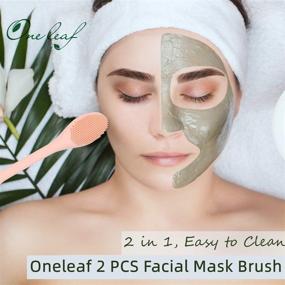 img 2 attached to Oneleaf Silicone Face Mask Brush Double-head, Set of 2 - Premium Quality Soft Facial Cleansing and Mask 🌸 Application Brush for Facials, Mud, Clay Mask, DIY, Modeling Mask, Body Lotion, BB CC Cream, Pore Cleaner Brushes - PINK+RED