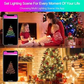 img 1 attached to 🎵 32.8ft Color Changing Smart Fairy Lights with Music Sync, App Control, and Voice Assistant Compatibility - Perfect for Christmas Party, Wedding, Room Décor - Works with Alexa, Google Home - Indoor Twinkle Globe Fairy String Lights