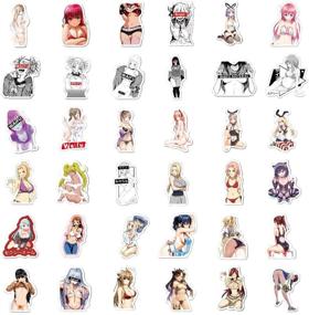 img 2 attached to 🌟 115 Anime Stickers - Vinyl Waterproof Decal Set for Water Bottles, Laptops, Travel Cases, Cars, Skateboards, Motorcycles, Bicycles, Luggage, Guitars & Bikes - Waifu, Cute Design