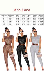 img 1 attached to 👗 Aro Lora Glitter Bodycon Jumpsuits for Women: Clothing, Jumpsuits, Rompers & Overalls