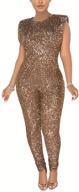 👗 aro lora glitter bodycon jumpsuits for women: clothing, jumpsuits, rompers & overalls logo