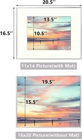 img 1 attached to 🖼️ Golden State Art, Silver 16x20 Picture Frame - Showcase 11x14 Photos with Mat or 16 x 20 inch without Mat - Durable Glass Aluminum Photo Frame for Wall or Tabletop Display