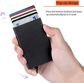 img 1 attached to 💳 Aluminum Credit Card Holder with Carbon Wallet