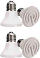 🔥 efficient 50w 60mm mini reptile heat lamp bulb 4 pack - infrared ceramic heat emitter for coop, aquarium, lizard, lambs, snake - no light, white logo