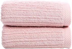 img 4 attached to 🎀 Pidada Hand Towels Set: 2-Pack Soft and Absorbent Pink Bathroom Towels, 100% Cotton, 13.4x29.5 Inch
