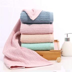 img 2 attached to 🎀 Pidada Hand Towels Set: 2-Pack Soft and Absorbent Pink Bathroom Towels, 100% Cotton, 13.4x29.5 Inch