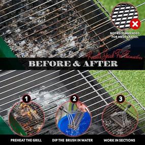 img 1 attached to Bristle-Free Grill Brush – Safe BBQ Brush & Grill Cleaner for Porcelain, Stainless Steel, and Weber Grill Grates – Top Barbecue Brush and Scraper for Optimal Cleaning