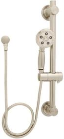 img 1 attached to 🚿 Alexandria Anystream Handheld Shower Head with Hose and 24-Inch ADA Grab Bar in Brushed Nickel - Speakman VS-3411-BN