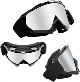 img 1 attached to Motorcycle Goggles Dirt Bike Goggles 4-FQ Anti UV Safety Goggles Anti Scratch Motocross Goggles Dustproof Motorcycle Glasses Motorbike Goggles For Cycling Riding Climbing Skiing-Sliver Lens