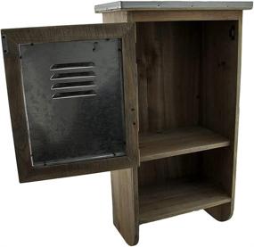 img 3 attached to 🪑 Stylish Rustic Reclaimed Wood Wall Cabinet: Zeckos 20" - Shelf and Hooks Included