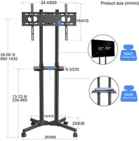 img 3 attached to Suptek ML5074-3 Mobile TV Cart: Rolling TV Stand Mount with Wheels & Shelf for 32-70 inch LCD, LED, Plasma, Flat Screen - Effortless Mobility and Convenience