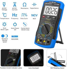 img 2 attached to 🔧 High-Performance Infurider YF-770M Digital Multimeter: 6000 Counts Manual/Manual Range AC/DC Voltage Amp Ohmmeter Tester Meter with Diode Continuity, Capacitance, Temperature, and Mechanical Protection