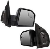 🔌 power heated towing mirrors with turn signal for ford f150 2015-2018 - automuto left and right side tow mirrors, driver and passenger side compatible upgrade logo