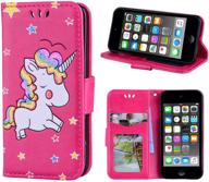 ipod touch 5/6 case wallet phone case pu leather kickstand card slot premium flip cover fashionable for apple 4 inch logo