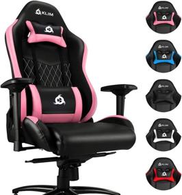 img 4 attached to 🎮 KLIM Esports Pink Gaming Chair with Back and Head Support - Ergonomic, Fully Adjustable, PU Leather - Ideal Gaming Chair for Girls, Boys, Teens, and Adults - Updated 2022 Version - Pink