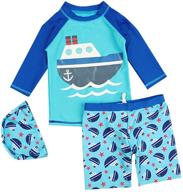 digirlsor rashguard sleeve swimsuit: 👦 trendy little boys' clothing for maximum protection! logo