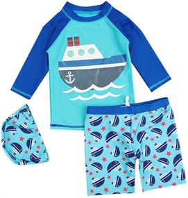 img 4 attached to DIGIRLSOR Rashguard Sleeve Swimsuit: 👦 Trendy Little Boys' Clothing for Maximum Protection!