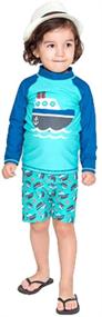 img 2 attached to DIGIRLSOR Rashguard Sleeve Swimsuit: 👦 Trendy Little Boys' Clothing for Maximum Protection!