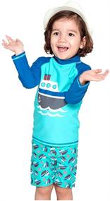 img 3 attached to DIGIRLSOR Rashguard Sleeve Swimsuit: 👦 Trendy Little Boys' Clothing for Maximum Protection!