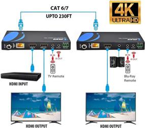 img 3 attached to 🔌 OREI 4K UltraHD удлинитель через HDBaseT: балун Full 18Gbps по CAT 5/6/7 Ethernet кабелю - IR сигнал - 230 футов @ 1080P - 130 футов @ 4K 60 Гц