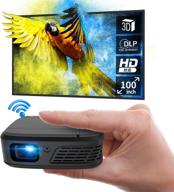 📽️ portable dlp mini projector 3d wifi full hd 1080p supported outdoor movie cinema wireless airplay home theater with battery for iphone android tv stick dvd player laptop tablet ps5 hdmi usb logo