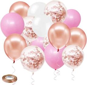 img 1 attached to 🎈 Stunning 50pcs Rose Gold White Pink Balloons: Perfect for Birthday, Wedding, Graduation & Christmas Parties