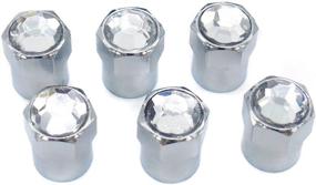 img 2 attached to Улучшите свои колеса с КРИСТАЛЬНЫМИ КРИСТАЛЛОМИ SPARKLE RIDER DIAMOND BLING Tire Valve Stem Caps - 💎 Стильные хромированные воздушные колпачки для клапанов Schrader - идеально подходят для автомобилей, мотоциклов, грузовиков и велосипедов (комплект из 6 штук, прозрачный)