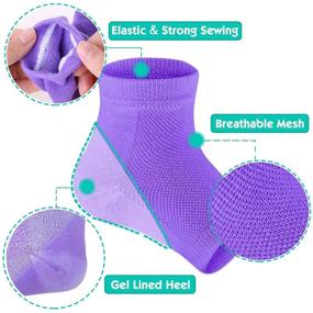 img 2 attached to 👣 Selizo 6 Pairs Heel Moisturizing Socks - Open Toe Cracked Gel Heel Socks for Women - Foot Toeless Heel Repair Socks for Dry Hard Cracked Feet (6 Colors)