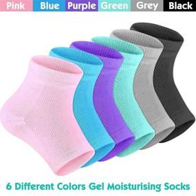 img 3 attached to 👣 Selizo 6 Pairs Heel Moisturizing Socks - Open Toe Cracked Gel Heel Socks for Women - Foot Toeless Heel Repair Socks for Dry Hard Cracked Feet (6 Colors)