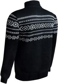 img 2 attached to 🎅 Men's Quarter-Zip Christmas Sweater Fleece Pullover Apparel