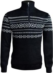 img 3 attached to 🎅 Men's Quarter-Zip Christmas Sweater Fleece Pullover Apparel