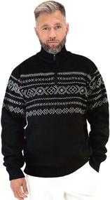 img 1 attached to 🎅 Men's Quarter-Zip Christmas Sweater Fleece Pullover Apparel