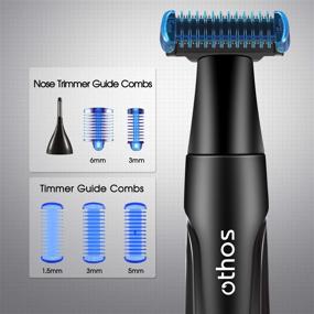 img 3 attached to 💇 Othos Multi-functional Electric Grooming Razor Kit: Body Trimmer, Nose, Ear, Eyebrow, Wet/Dry, Waterproof - AA Battery Included!